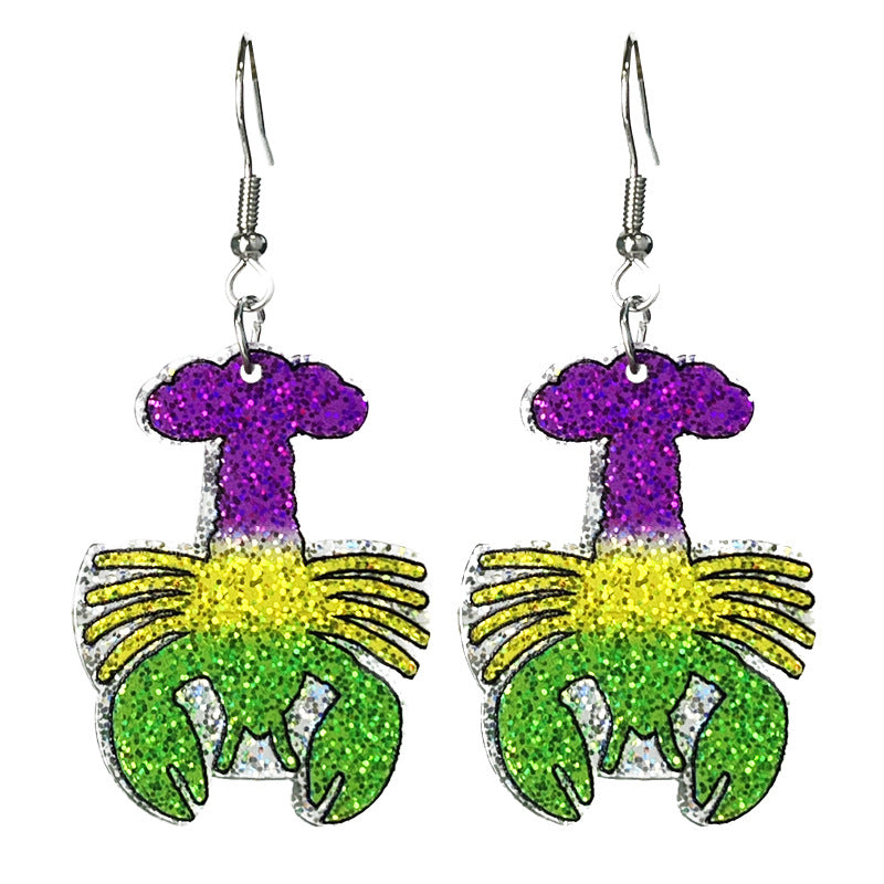 Carnival Shiny Acrylic Simple Party Parade Earrings