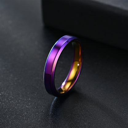 Steel Design Double Bevel Mirror Stainless Rings