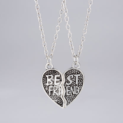 Cool Beautiful Ornament Heart-shaped Square Girlfriends Necklaces