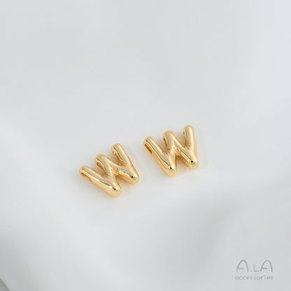 Gold Color Protection Letter Strings Hole Rings