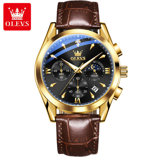 Men's Elegant Casual Trendy Watch Multifunction Quartz Watches