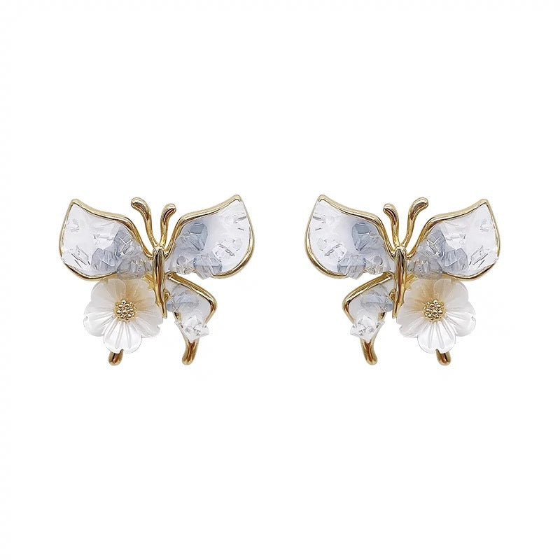 Butterfly Design Gradient Blue Female Temperament Earrings