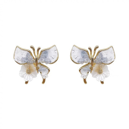 Butterfly Design Gradient Blue Female Temperament Earrings