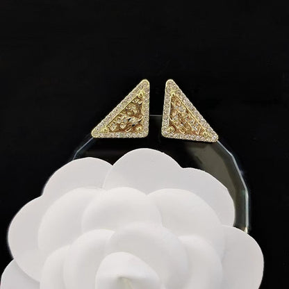 Women's & Men's Quality Collection Trending Rhinestone Letters Sier Earrings