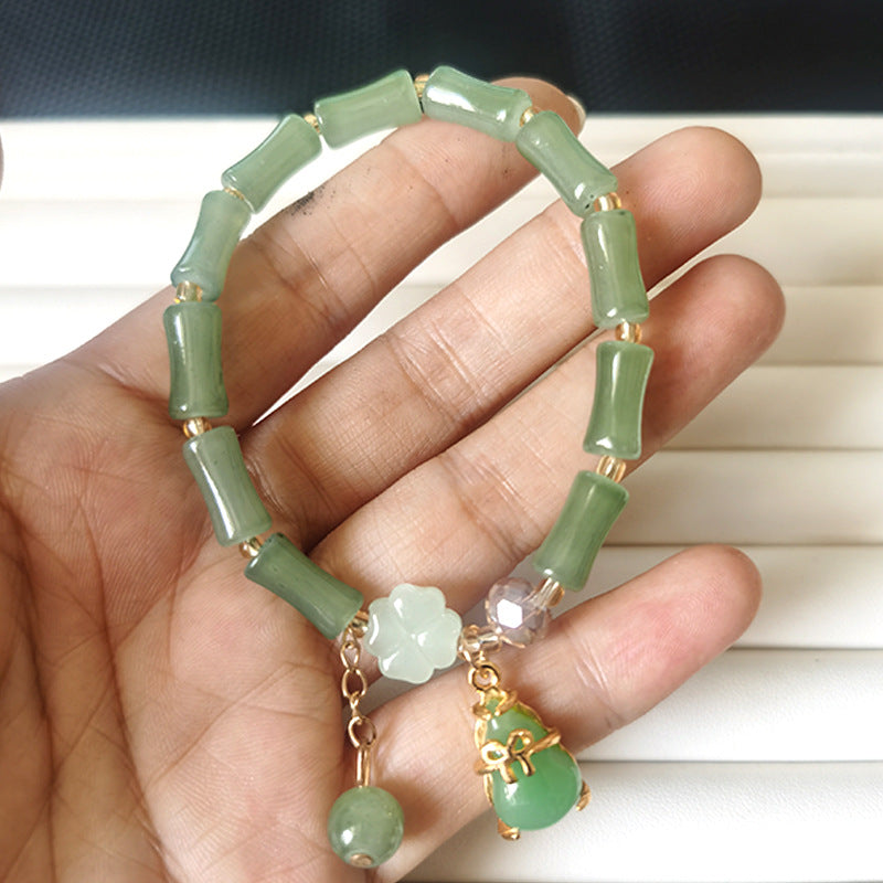 Style Bamboo Imitation Aventurine Festival High Gourd Bracelets