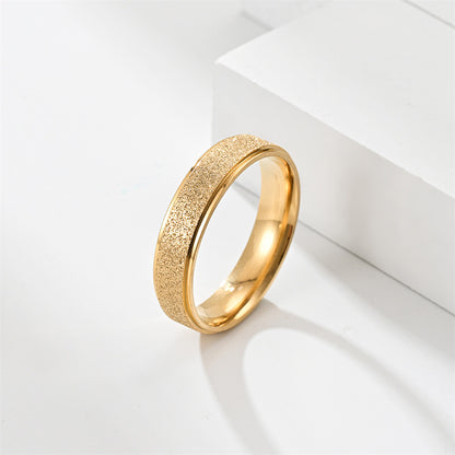Step Stainless Steel Frosted Female Korean Fashion Couple Rings