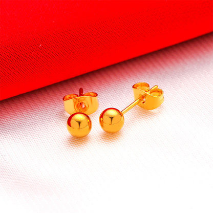 Gold-plated Fancy Vietnam Placer Gold Glazed Surface Earrings