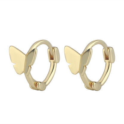 Three-dimensional Butterfly Super Cute Sweet Glossy Earrings