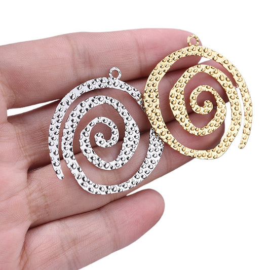 Stainless Steel Trendy Fashionable Golden Spiral Texture Pendants