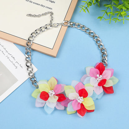 Resin Flower Pearl Heart Idyllic Minimalist Necklaces