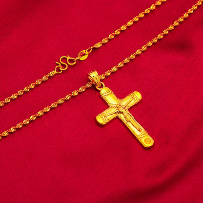 Women's Vietnam Placer Gold Cross Fashion Water Necklaces
