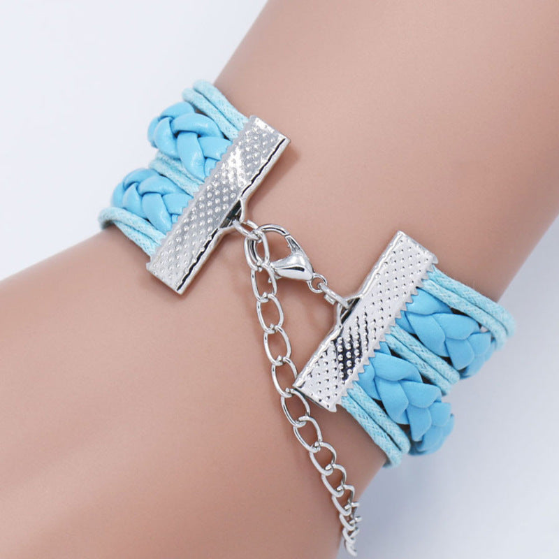 Cartoon Star Stitch Time Stone Leather Bracelets