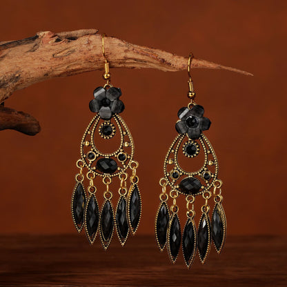 Ethnic Style Long Feather Temperamental Tassels Personality Earrings