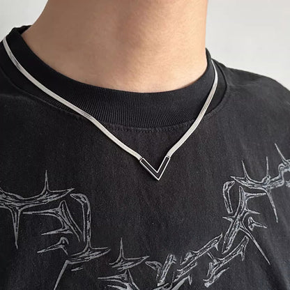 Women's & Men's Bones Chain Cold Simple Temperament V-shaped Necklaces