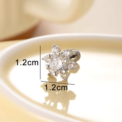 Snowflake Titanium Steel Ear Bone High-grade Earrings