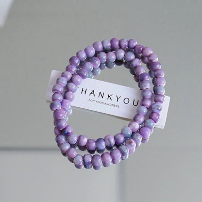 Artistic Idyllic Sweet Gradient Color Beaded Bracelets