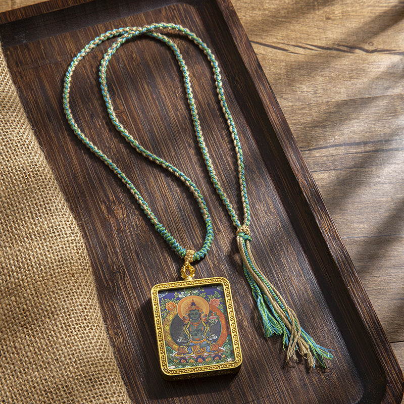 Tibetan Sweater Chain Hand Painted Alloy Pendants