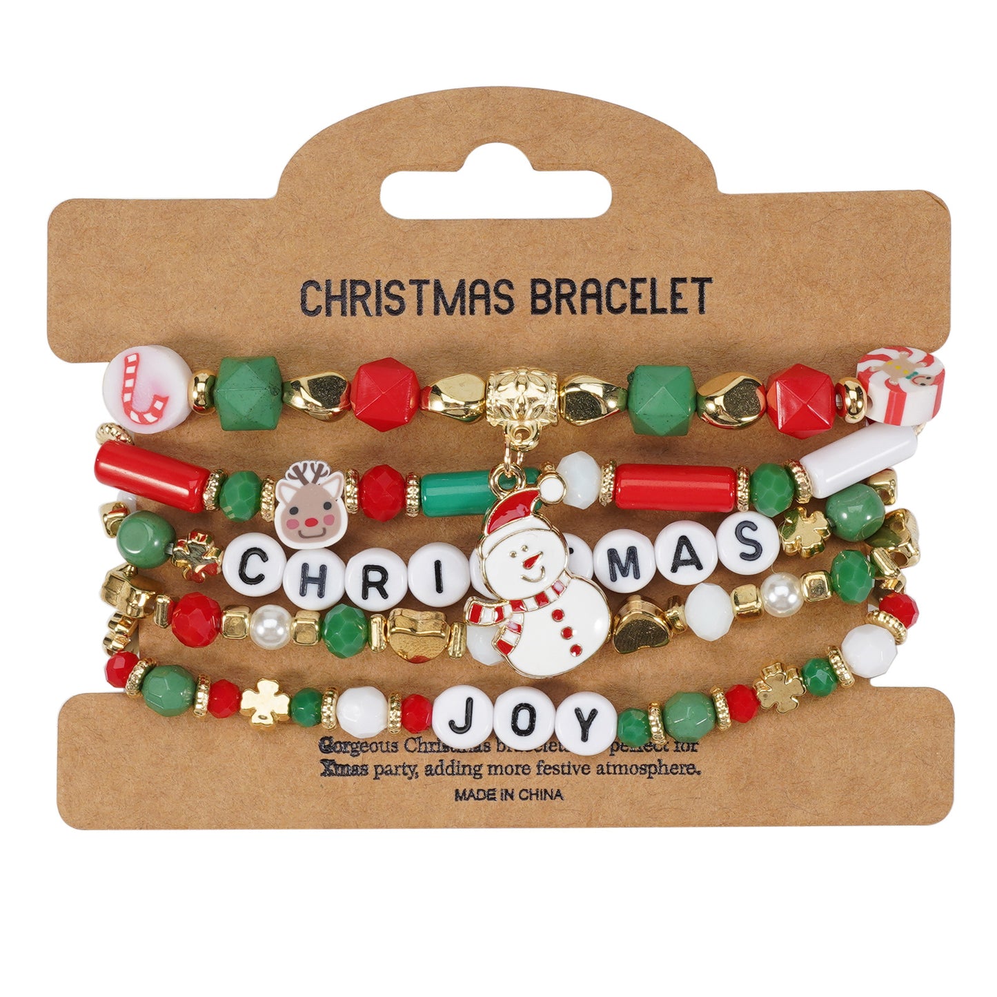 String Beads Snowman Tree Old Man Bracelets