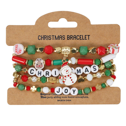 String Beads Snowman Tree Old Man Bracelets