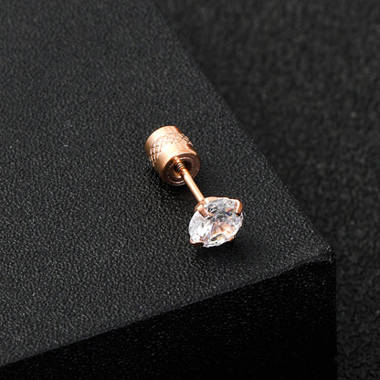 Titanium Steel Fashion Zircon Stainless Ear Bone Nail Simple Earrings