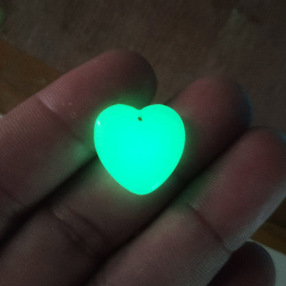 Colorful Luminous Stone Peach Heart Ornament Pendants