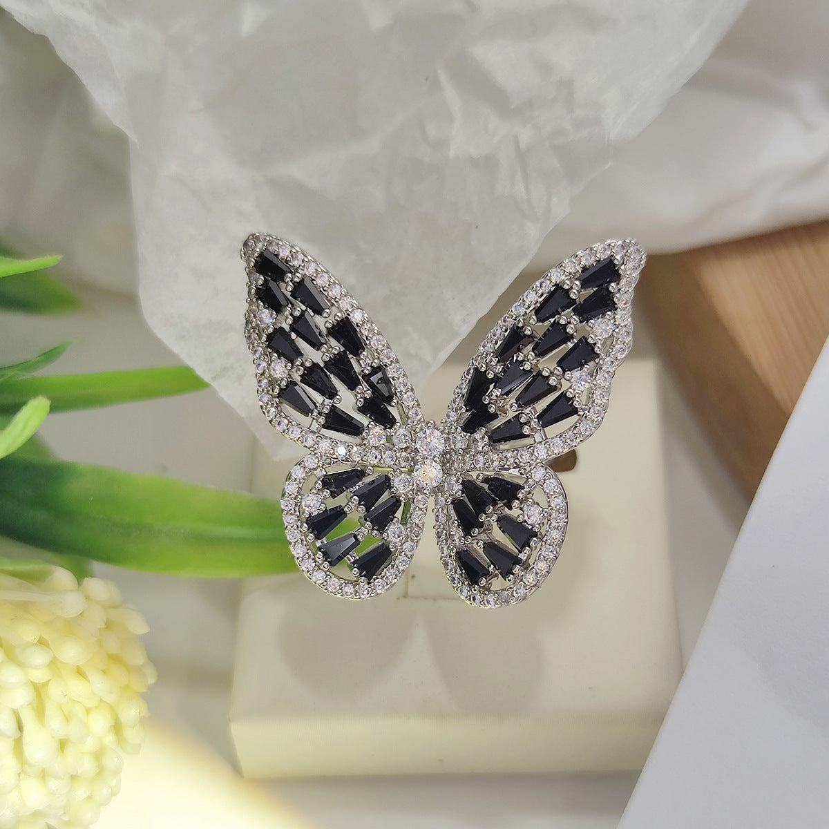 Zircon Butterfly Open Index Finger Trendy Rings