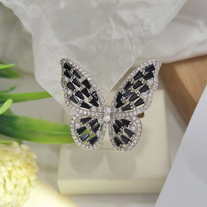 Zircon Butterfly Open Index Finger Trendy Rings