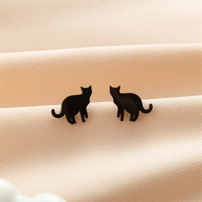 Fashion Small Ear Female Cute Stainless Steel Animal Pet Earrings