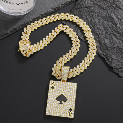 Hop Cool Diamond Playing Cards Street Rap Punk Cuban Pendants