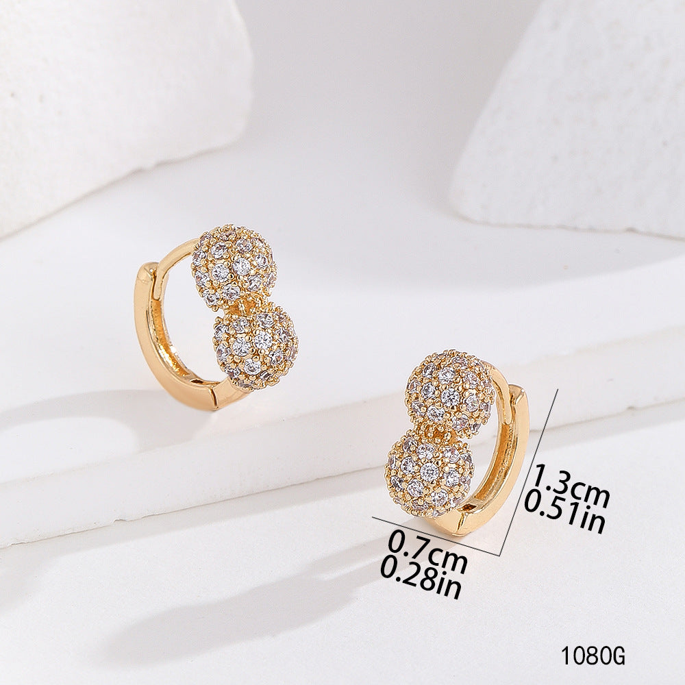 Women's Diamond Circle Ear Clip High-grade Elegant Earrings