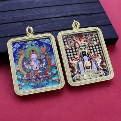 Eight Guards Dragon Five Master Three-dimensional Double-sided Tibetan Pendants