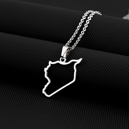 Women's & Men's Syrian Free Army Map Flag For Necklaces