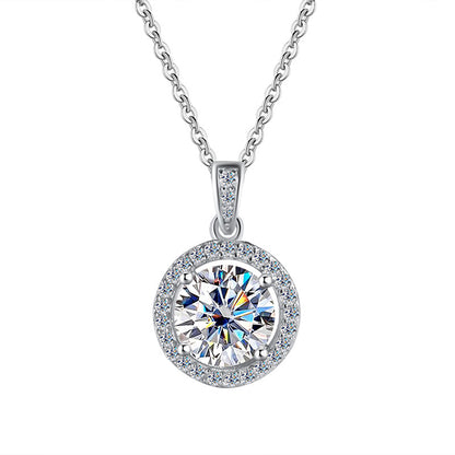Women's Sterling Sier Round Bag Moissanite High-grade Pendants