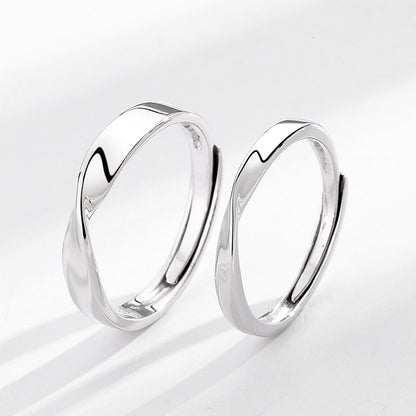 Women's & Men's Concept Sterling Sier Mobius Strip Couple Rings