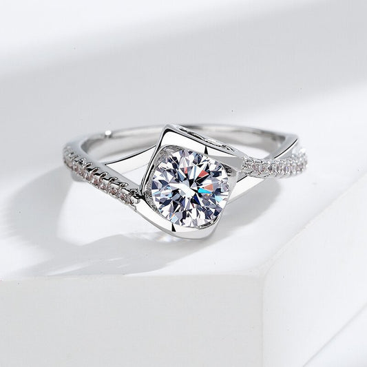 Women's Live Angel Kiss Sier Heart-shaped Open Rings
