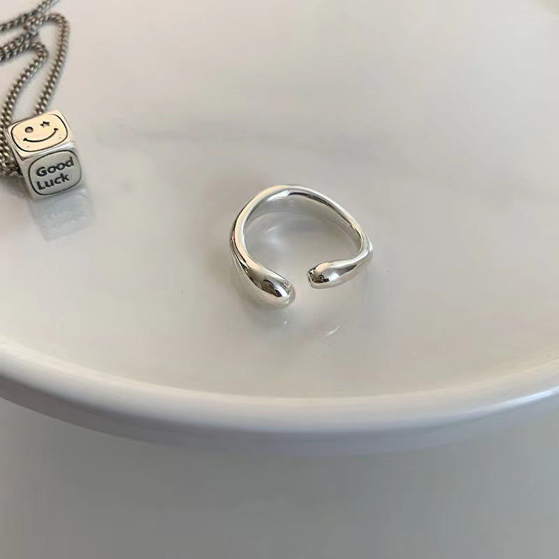 Retro Distressed Irregular Geometric Female Korean Rings