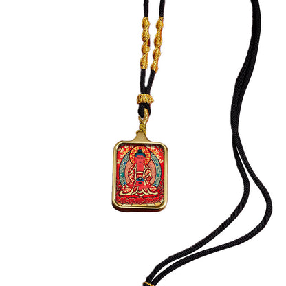 Women's & Men's Statue Of The Buddha Carry-on Yellow Wealth Bodhisattva Pendants