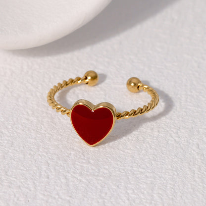 Fashion Heart-shaped Stainless Steel Female Wind Niche Rings