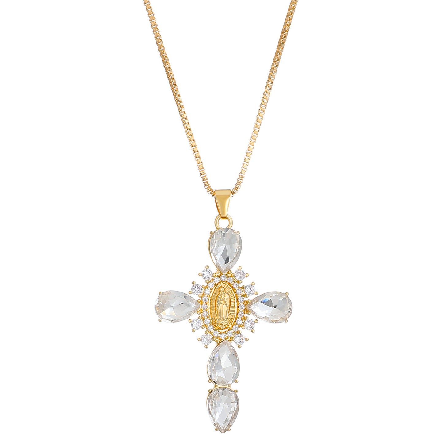 Micro Inlaid Zircon Cross Creative Personality Virgin Female Necklaces