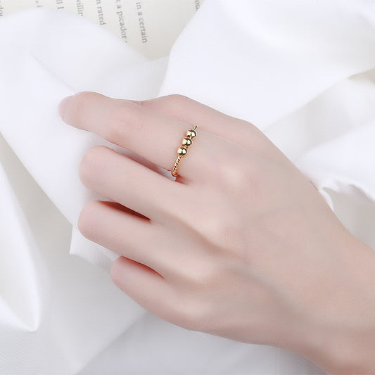 Women's Golden Balls Cold Style Personality Simple Rings