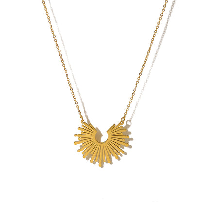 Sunflower Series Suit Gold Titanium Steel Choker Necklaces