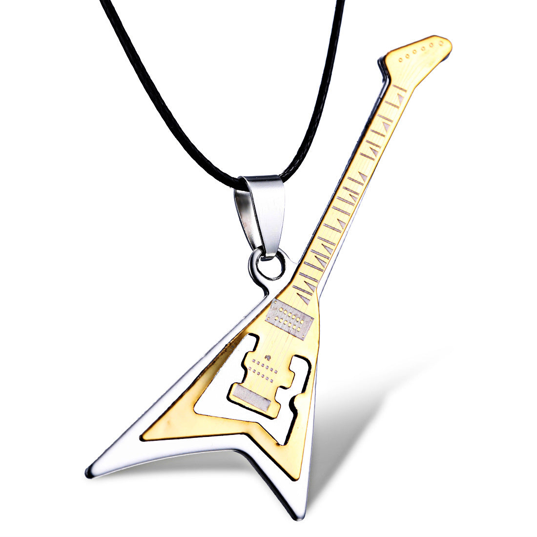 Style Stainless Steel Guitar Personality Creative Necklaces