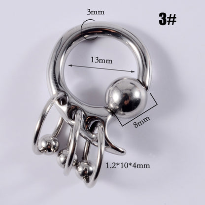 Size Stainless Steel Card Ball Nose Hanging Spring Earrings