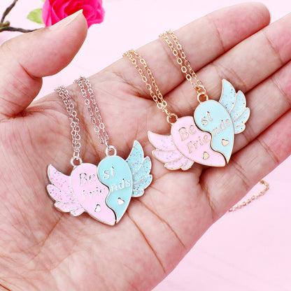 Children's Wings Cartoon Magnetite Suction Alloy Dripping Oil Necklaces