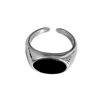 Women's & Men's Retro Black Twist Design Light Luxury Rings