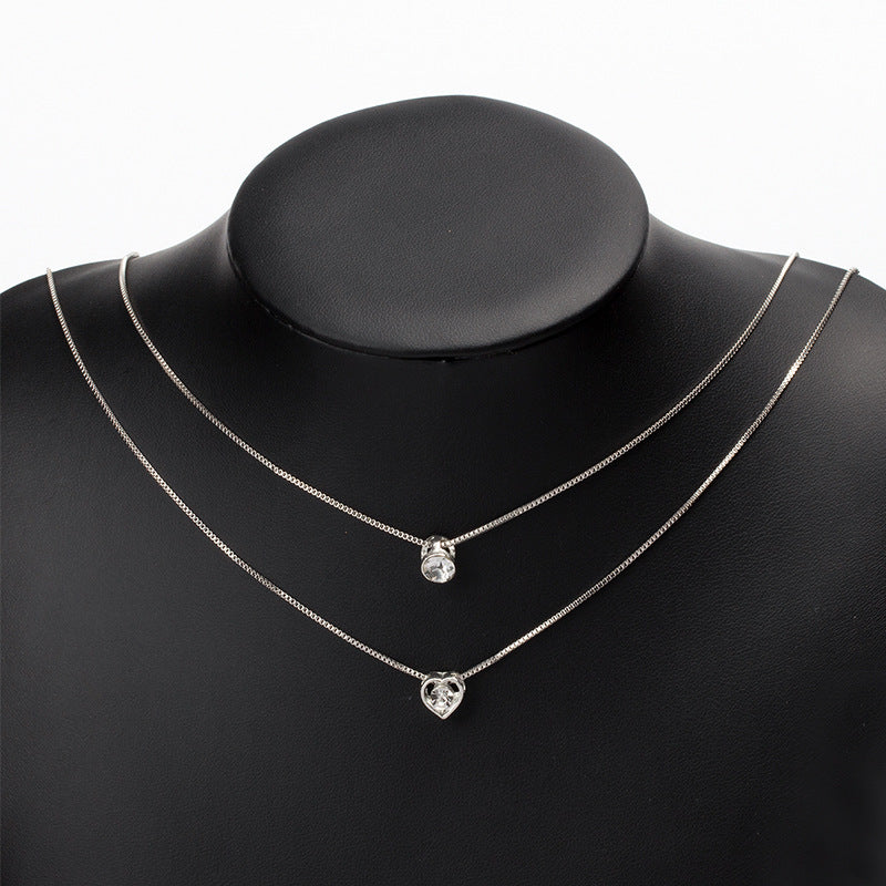 Alloy Heart Water Drops Retro Easy Necklaces