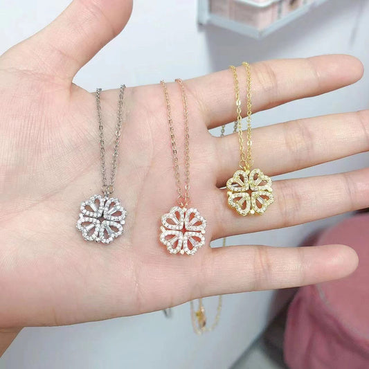 Women's Style For Heart-to-heart Open Close Clover Pendants