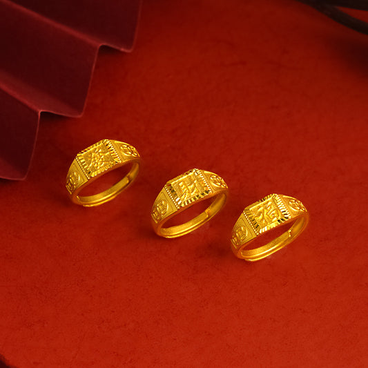 Men's Alloy Fashion Exquisite Texture Opening Jewelry Rings