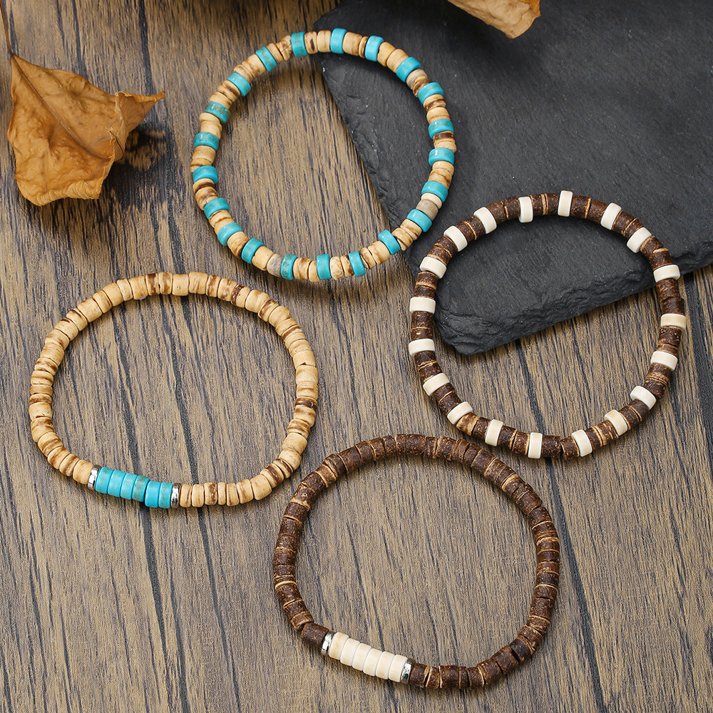 Men's Coconut Shell Handmade Beaded Fashion Simple Bracelets