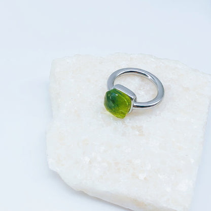 Style Irregular Cube Sugar Inlaid Zircon Emerald Rings